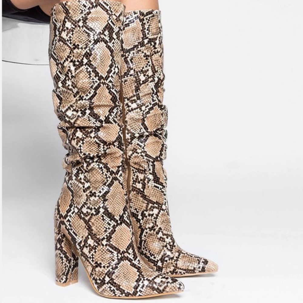 SIMMI London Snake Print Boots Size 8